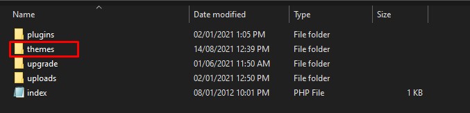 Dossier Thèmes WordPress - FTP