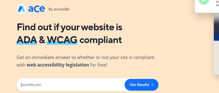 accessibe pour les analyses d'accessibilité Web