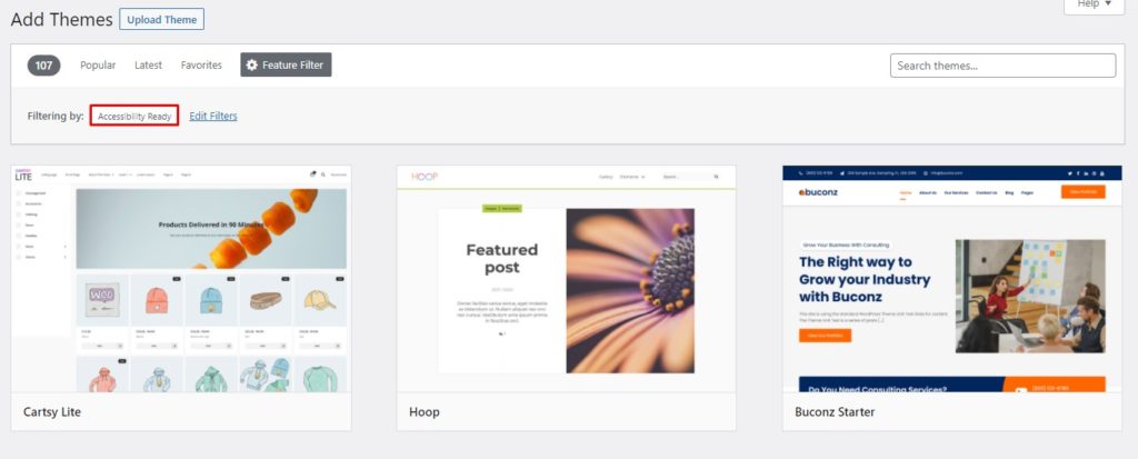 Thèmes accessibles pour WordPress