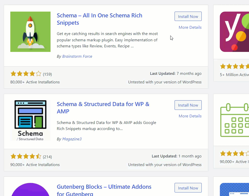 ajouter un balisage de schéma à wordpress - installer un plugin de schéma