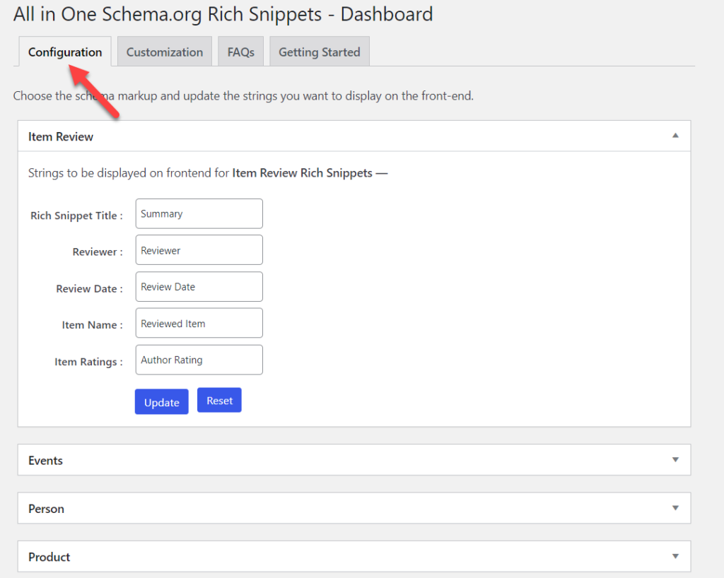 ajouter un balisage de schéma à wordpress - configuration du schéma