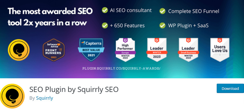 Squirrly SEO - classer les alternatives mathématiques