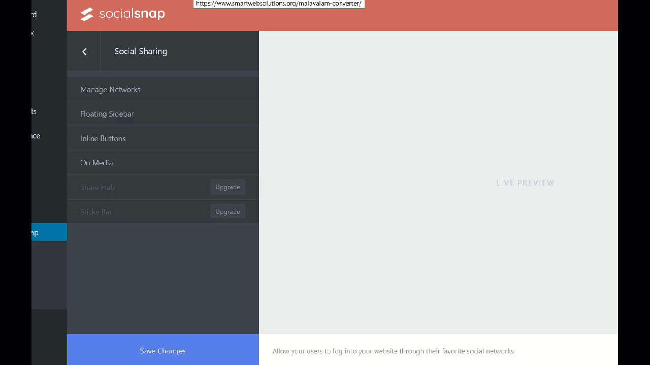 Connect Twitter with WordPress - add social snap floating widget