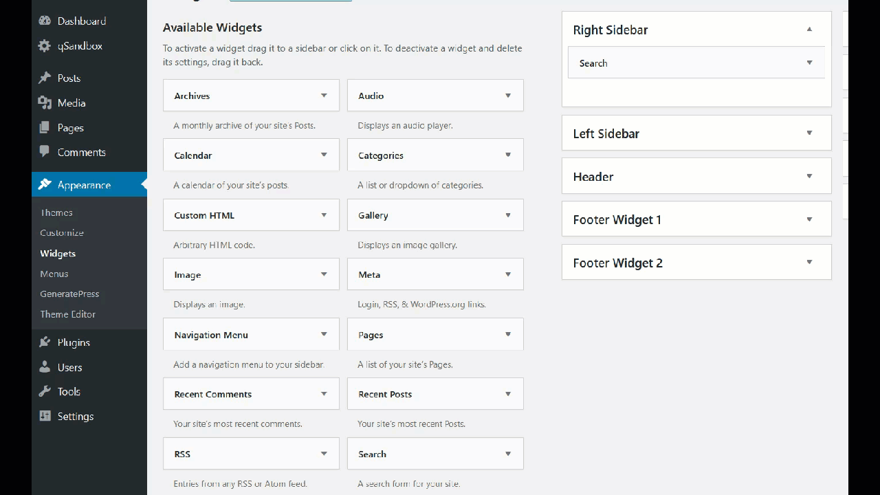 connect twitter with wordpress - add text widget to sidebar