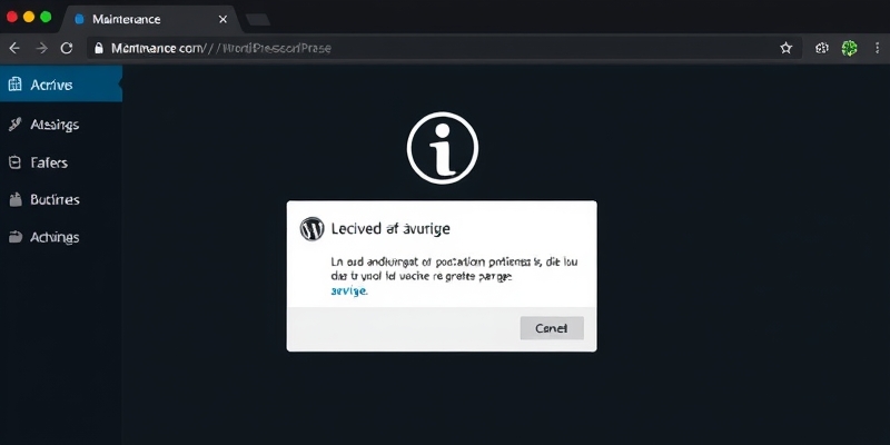 afficher en maintenance wordpress