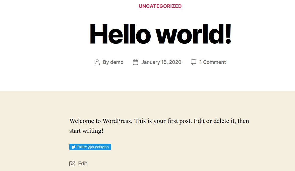 classic editor follow button