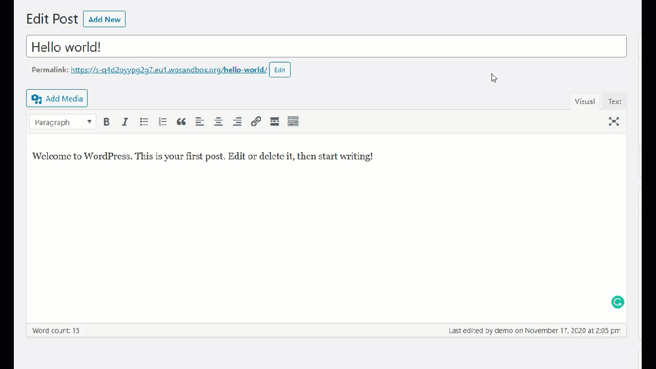 éditeur classique de collage HTML