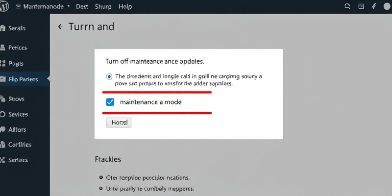 turn off maintenance mode wordpress