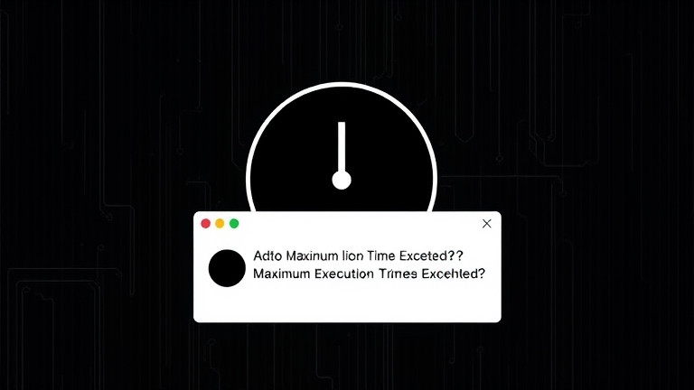 Comment résoudre l&rsquo;erreur Maximum Execution Time Exceeded