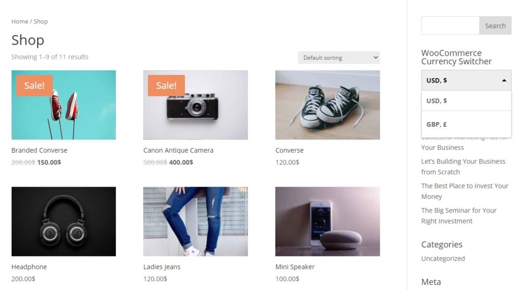 changeur de devises changer la devise dans woocommerce