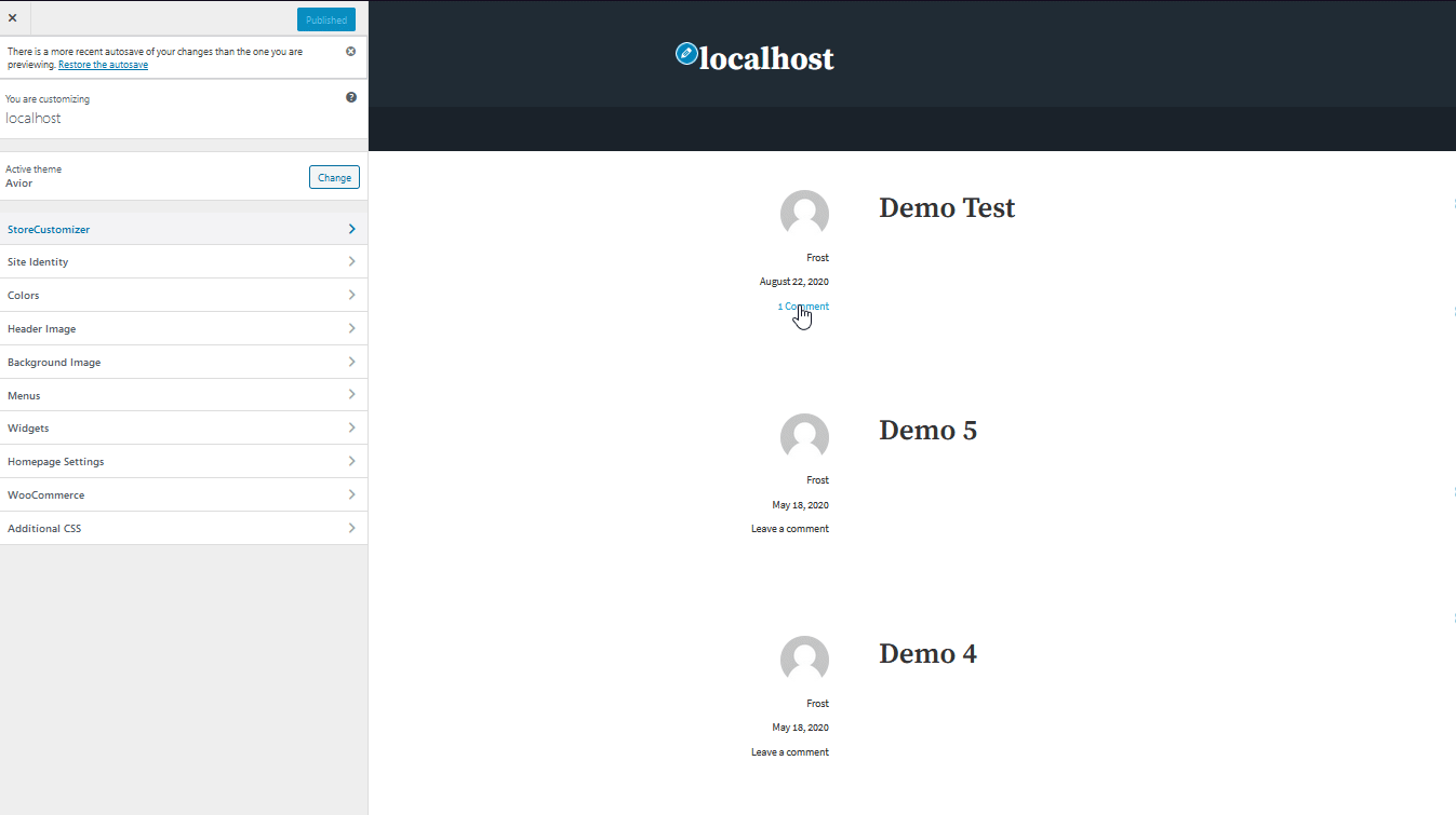 customize my account page woocommerce - live customizer store plugin