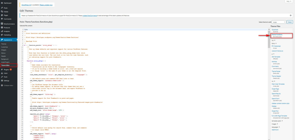 customize my account page woocommerce - theme editor functions