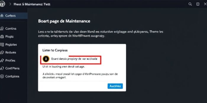 désactiver page maintenance wordpress