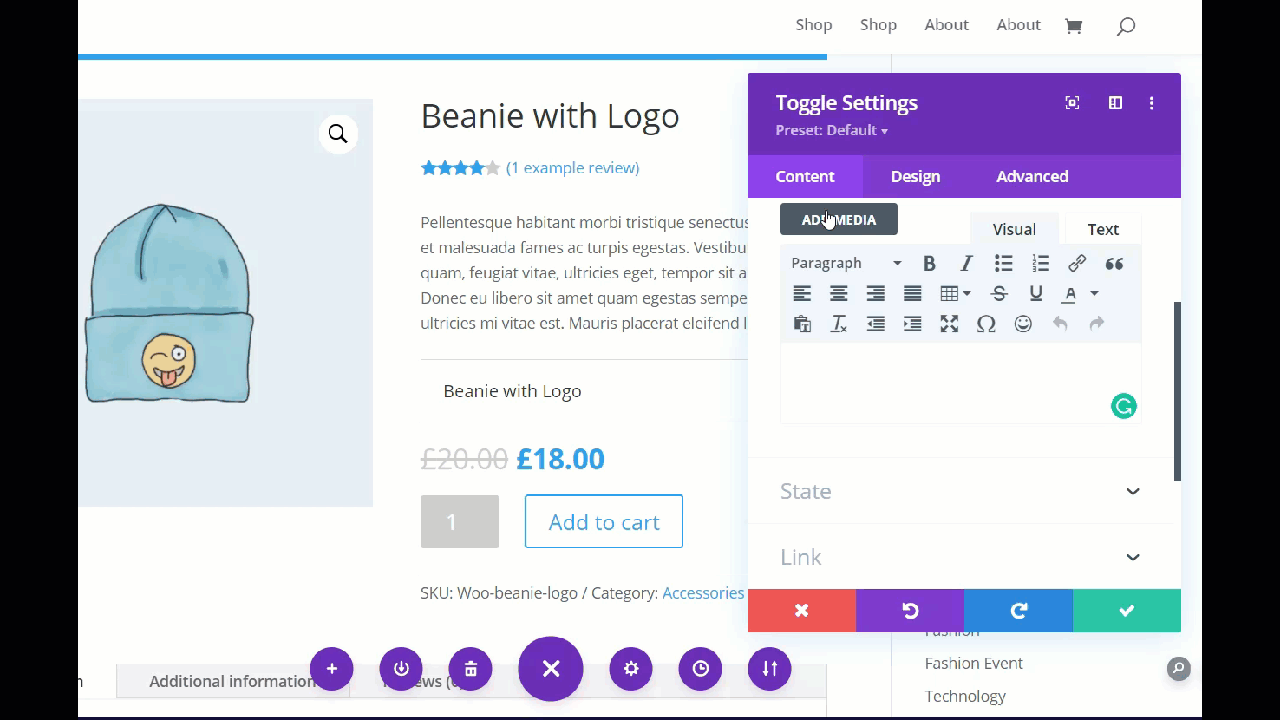 Modifier le corps du produit