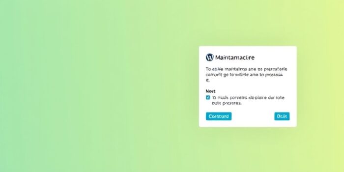maintenance mode on wordpress