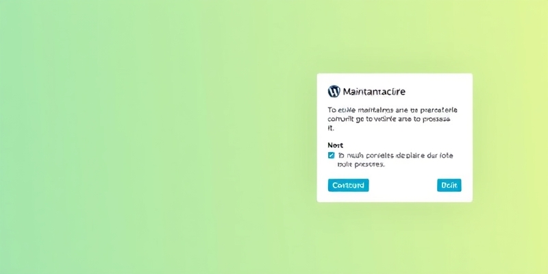 maintenance mode on wordpress