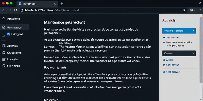 mode maintenance avec wordpress