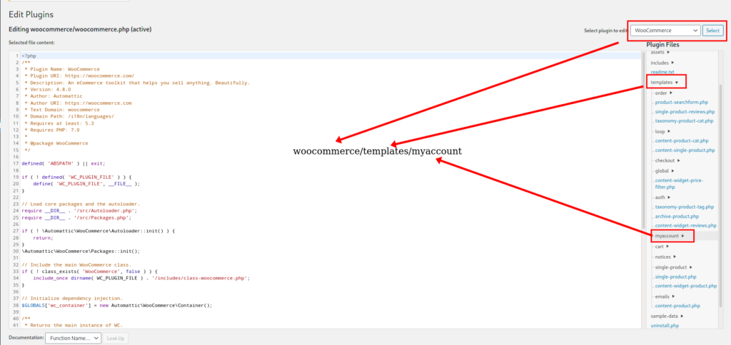 Comment modifier WooCommerce ma page de compte programmatiquement - Fichiers de modèle