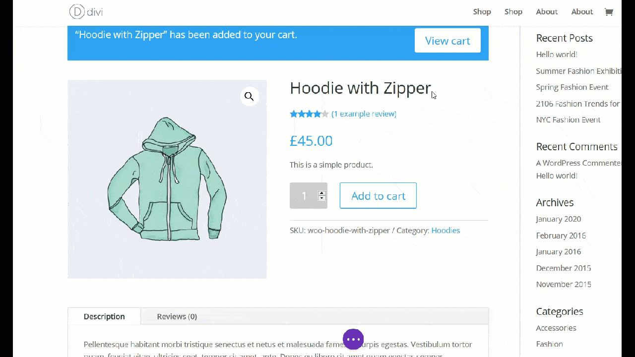 Supprimer la note d'étoile de Divi Shop