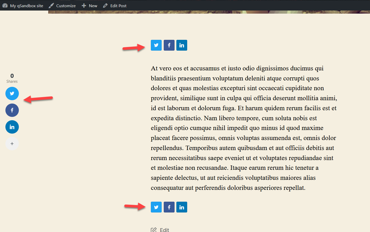 Connect Twitter with WordPress - social share buttons of social snap lite