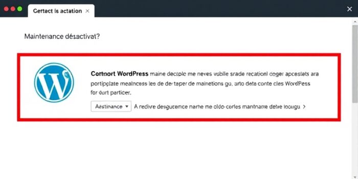 supprimer le mode maintenance wordpress