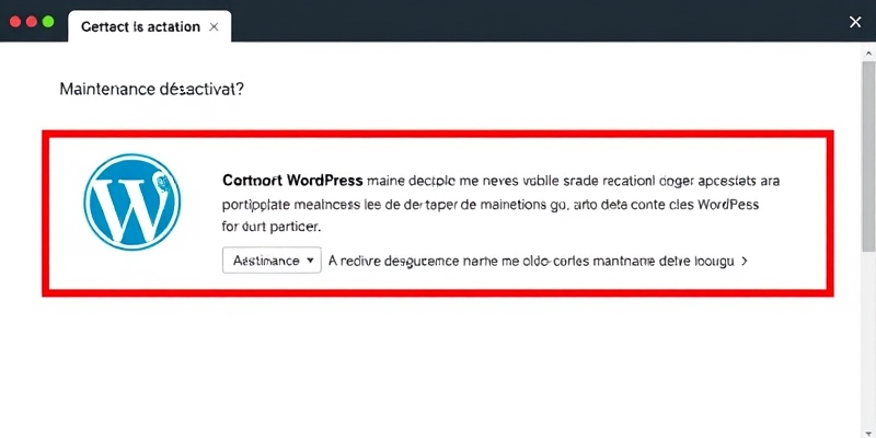 supprimer le mode maintenance wordpress