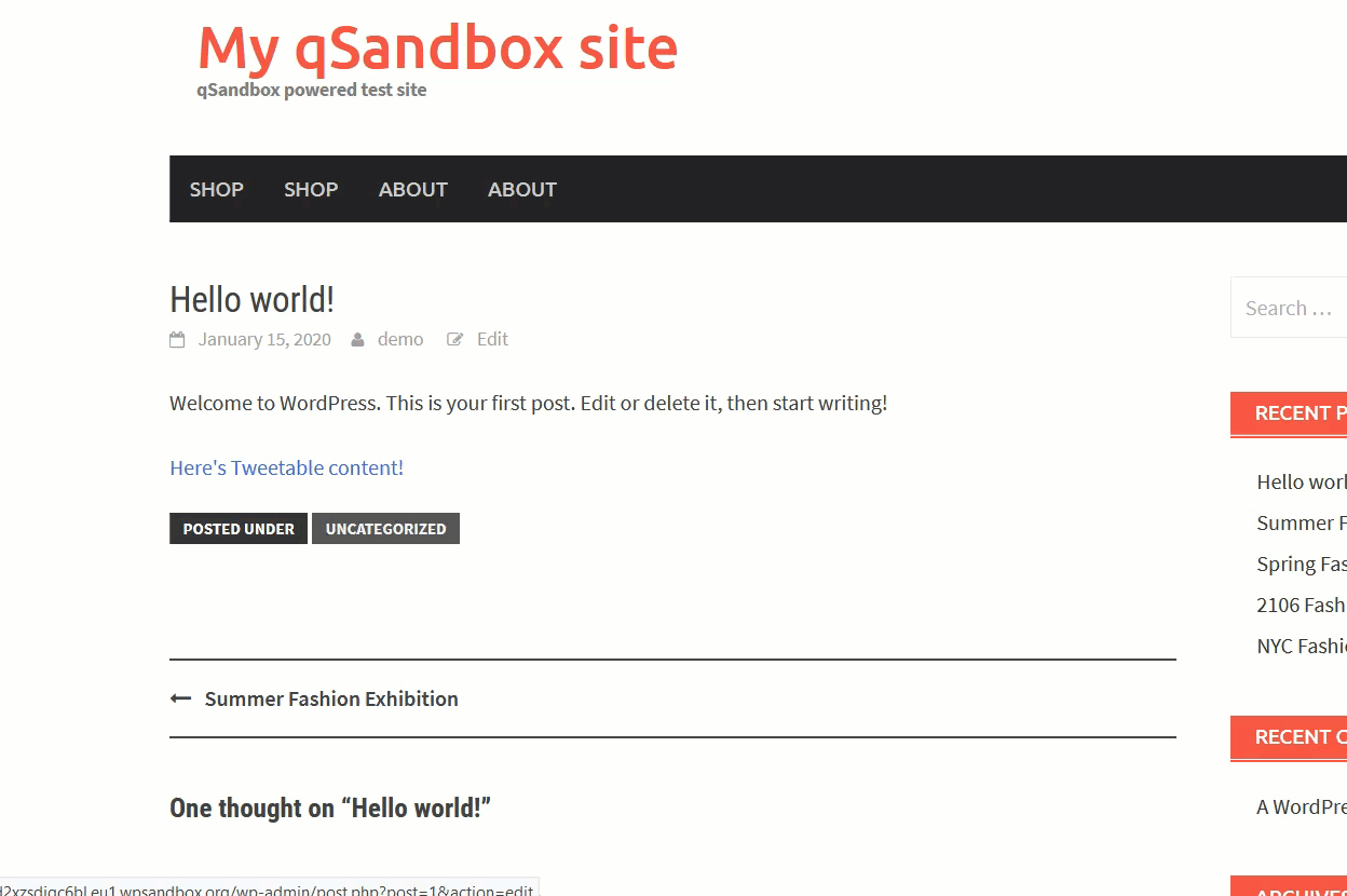 Connect Twitter with WordPress - tweet text