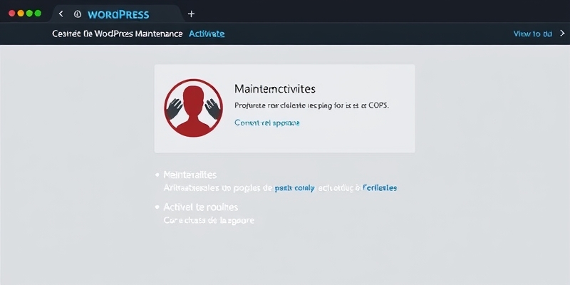 wordpress activer le mode maintenance