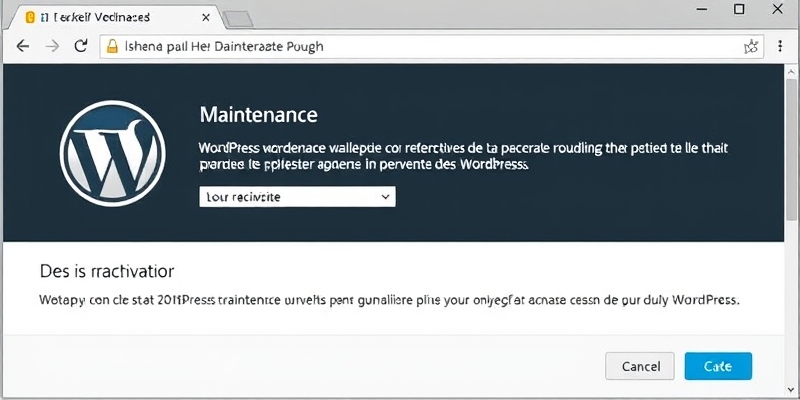 wordpress disable site for maintenance