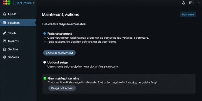 wordpress maintenance mode after update