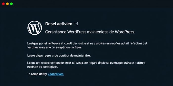 wordpress maintenance mode manually