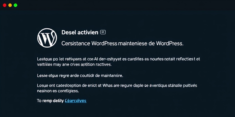wordpress maintenance mode manually