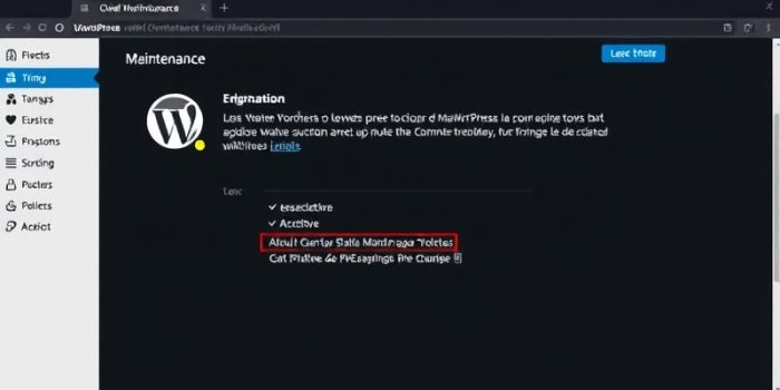 wordpress maintenence mode