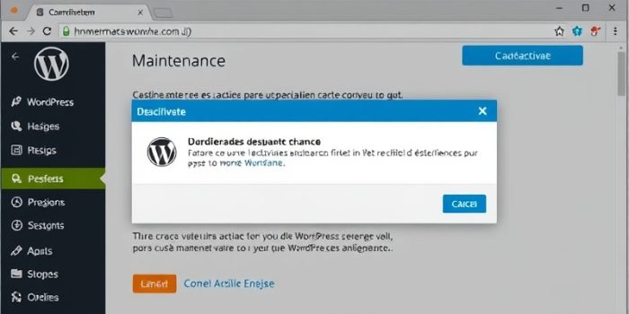 wordpress supprimer site en maintenance