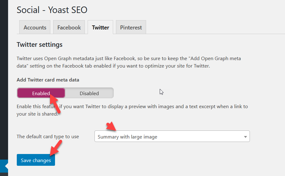 Connect Twitter with WordPress - yoast twitter settings